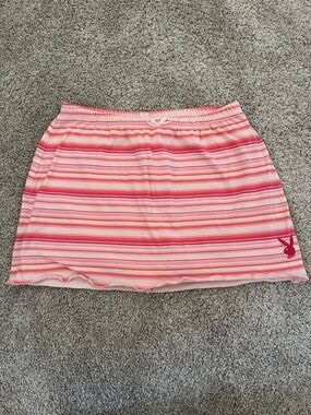 Playboy by PacSun Women’s Pink Striped Mini Skort Size Small Y2K Bunny Logo 90s